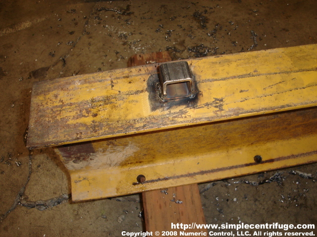 I also decided to weld some simple hooks on the top of the I beam to make it easier to lift.